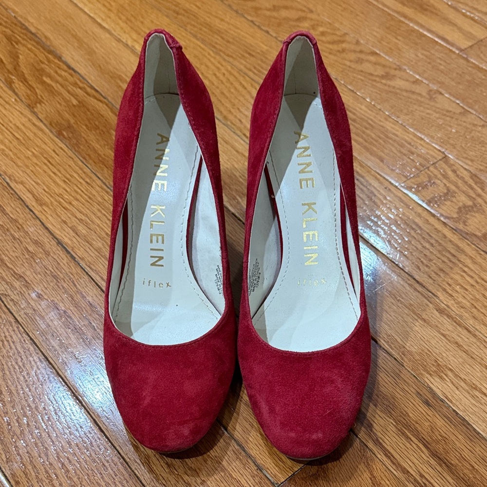 Anne Klein Red Suede Heels